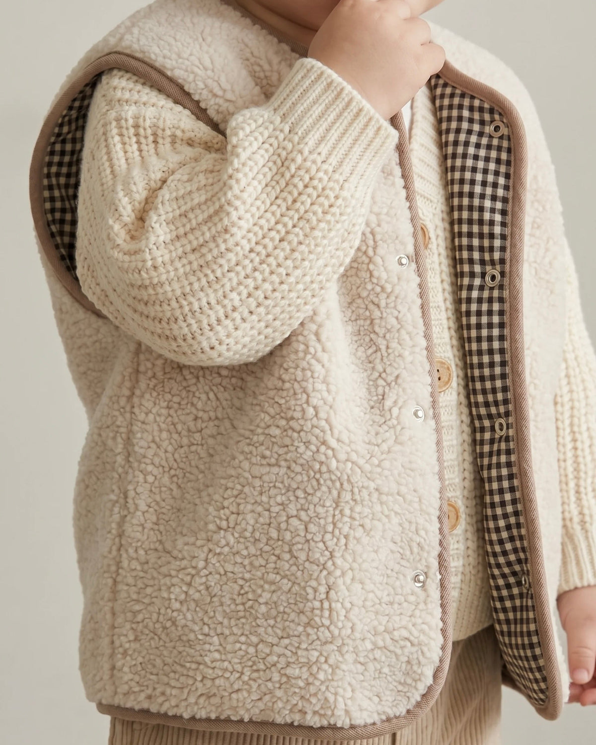 Reversible Teddy Sleeveless Jacket ANDREA