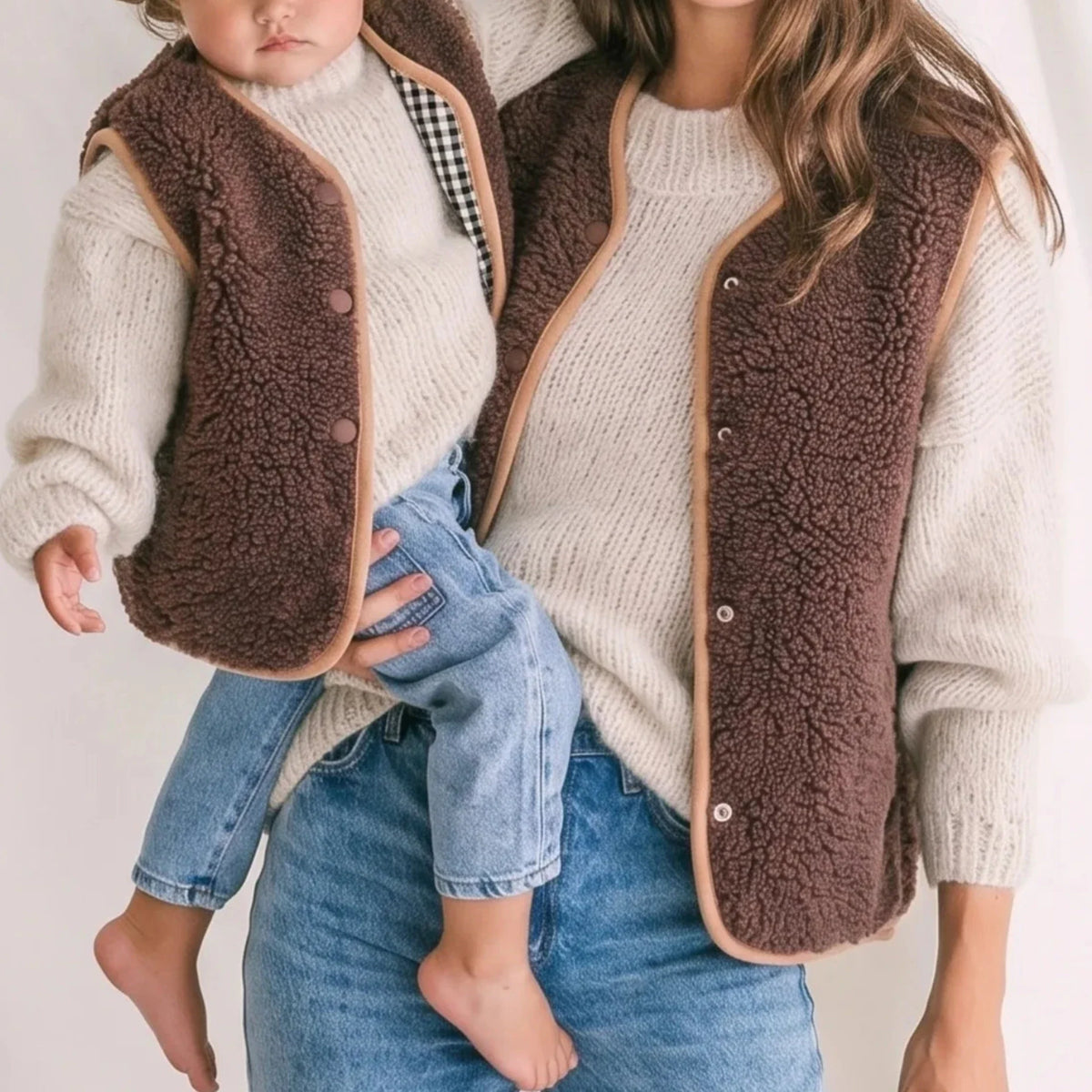 Reversible Teddy Sleeveless Jacket ANDREA