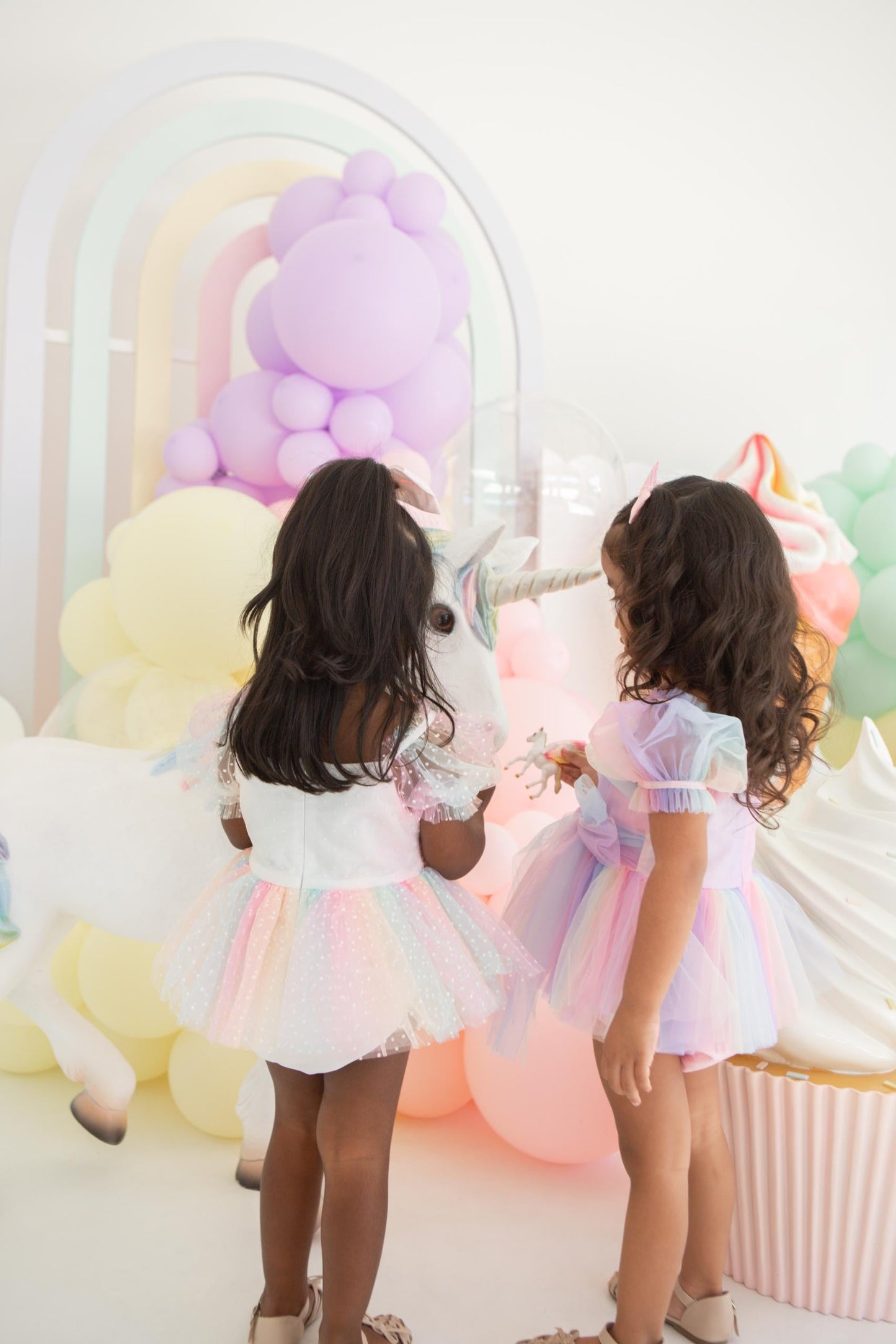 Rainbow Fairy Floss Baby Girl Tulle Party Romper