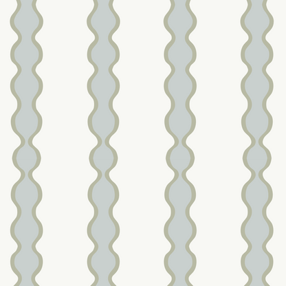 Little Abacus Stripe Wallpaper, Blue and Green