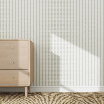 Little Abacus Stripe Wallpaper, Blue and Green