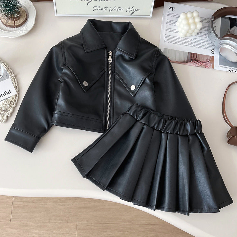 Girls Autumn Elegant Outfit Girls Fall School Outfit Two-piece Suit