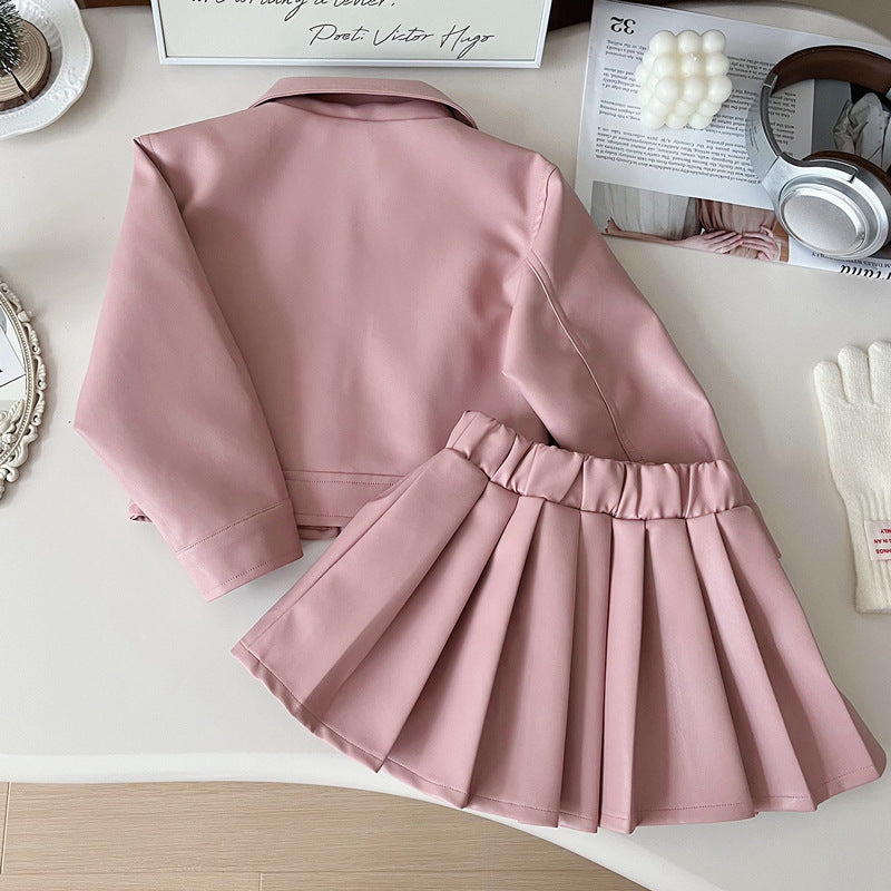 Girls Autumn Elegant Outfit Girls Fall School Outfit Two-piece Suit