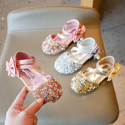 New Girls' Sequined Princess Shoes