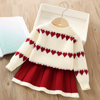 Girls Elegant Comfortable Outfit Girls Autumn School Outfit Two-piece Set