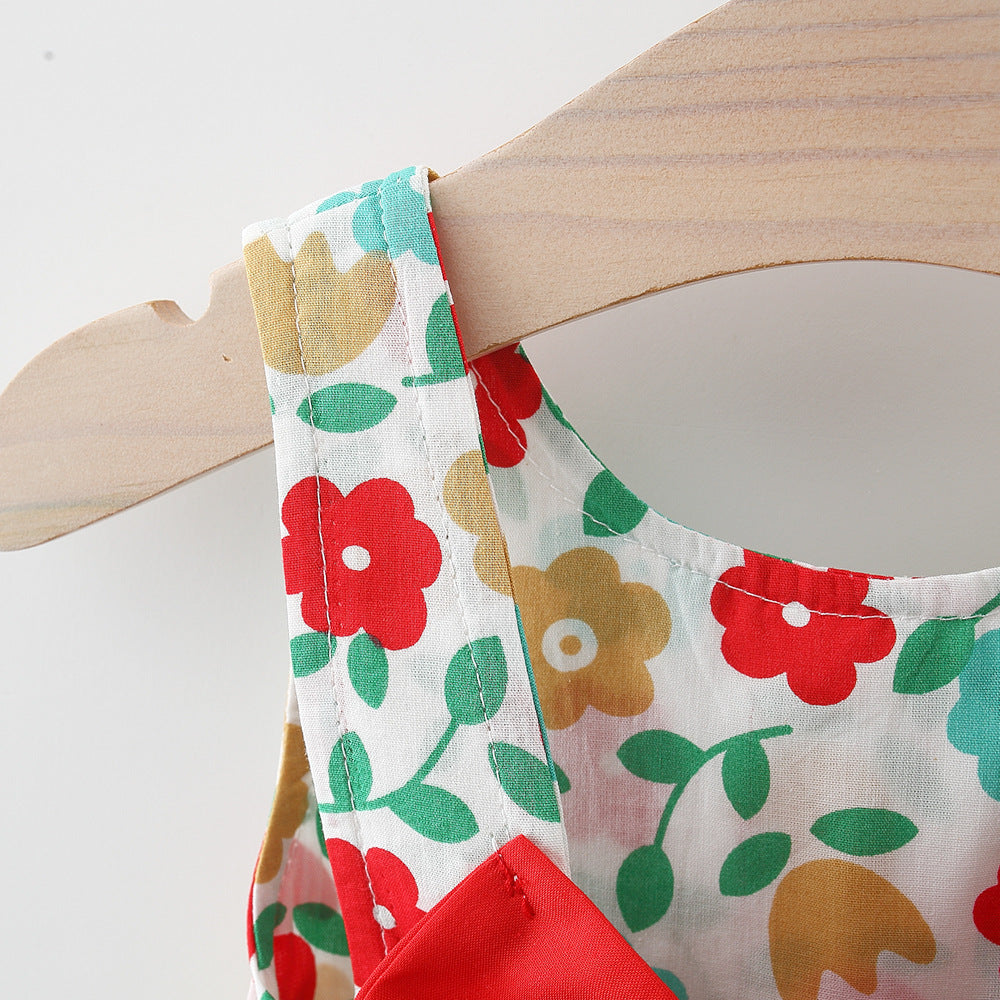 Girls Summer Vacation Dress Girls Floral Vacation Dress