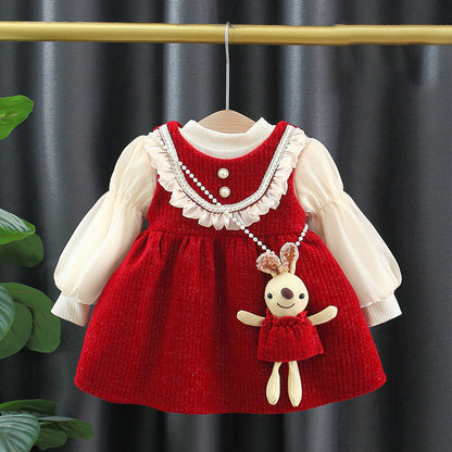 Girls Christmas Dresses Girls Elegant Birthday Outfit Two-piece Set