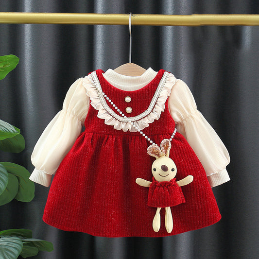 Girls Christmas Dresses Girls Elegant Birthday Outfit Two-piece Set