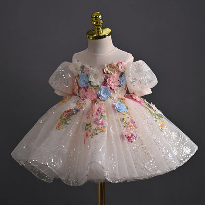 Girls Birthday Dress Children's Communion Princess Dress Flower Girl Dress