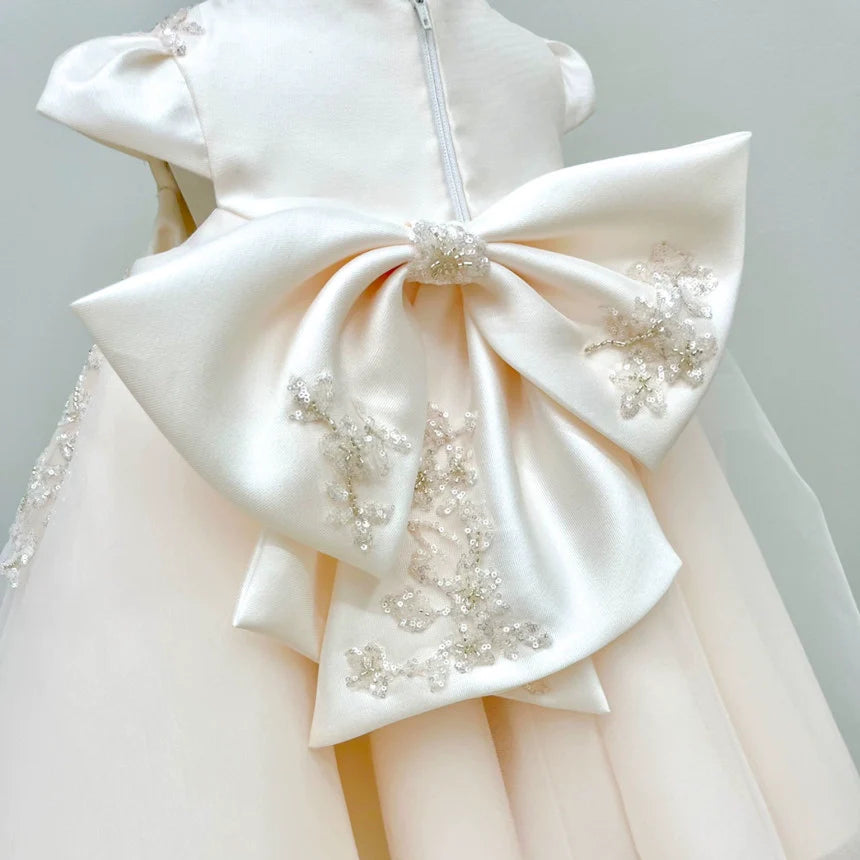 Cute Baby Girl Sequins Baptism Dress Toddler First Communion Dresses