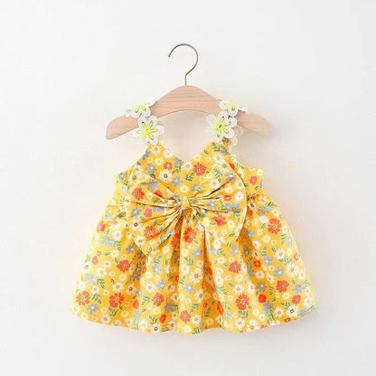 Girls Elegant Floral Dress Girls Summer Holiday Dress