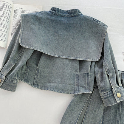 Girls Autumn Elegant Outfit Girls Fall School Outfit Two-Piece Set