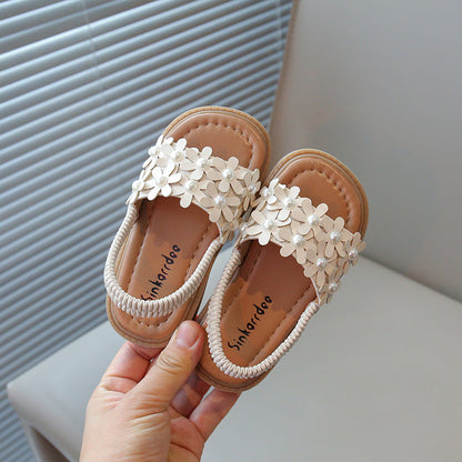 Girls New Summer Floral Soft-soled Sandals