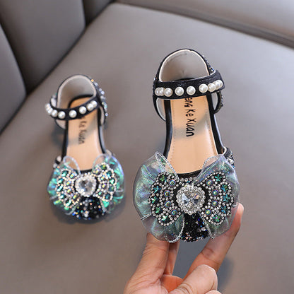 Cute Girls Summer Beauty Pageant Sequins Princess Shoes