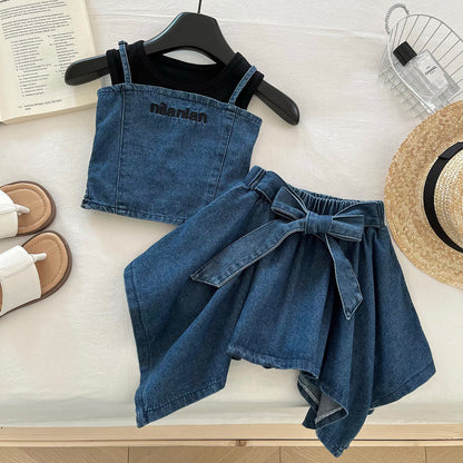 Girls Summer Holiday Outfit Girls Preppy Outfit Three Piece Set