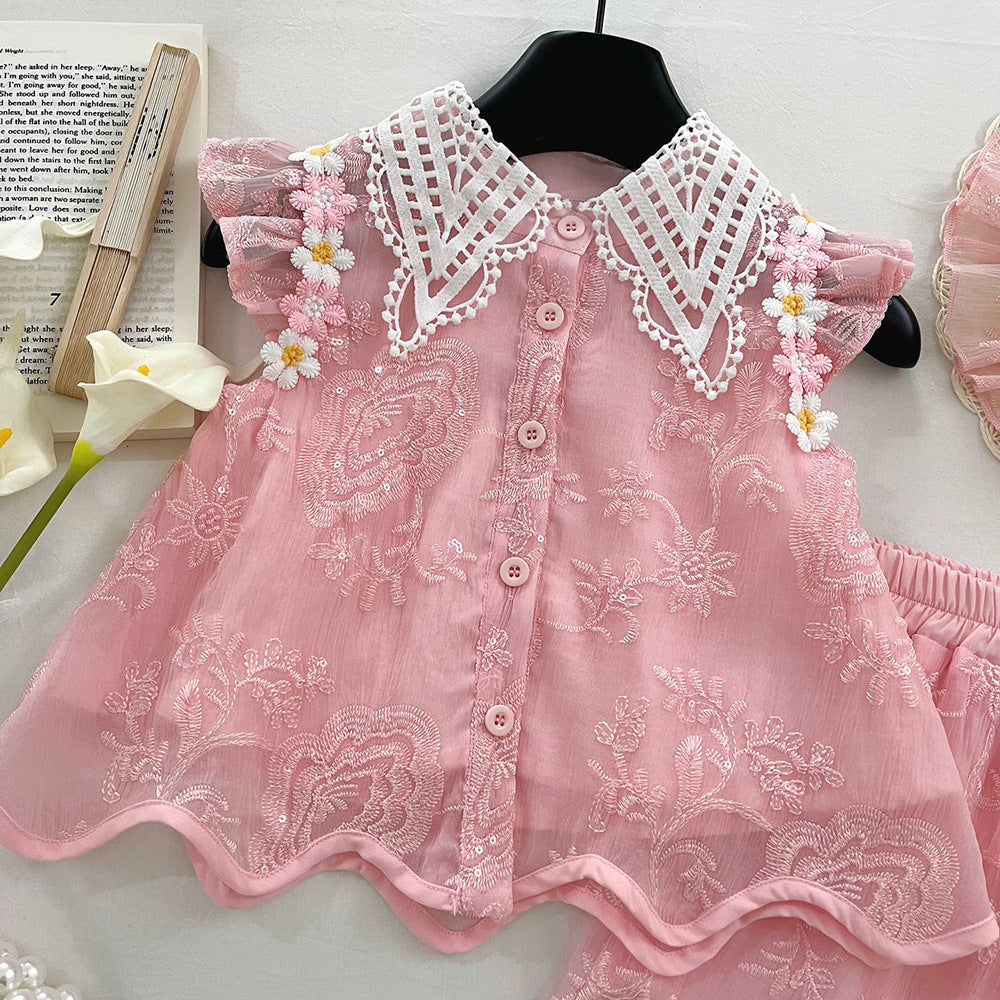 Girls Summer Vacation Outfit Girls Beach Outfit Two-piece Set