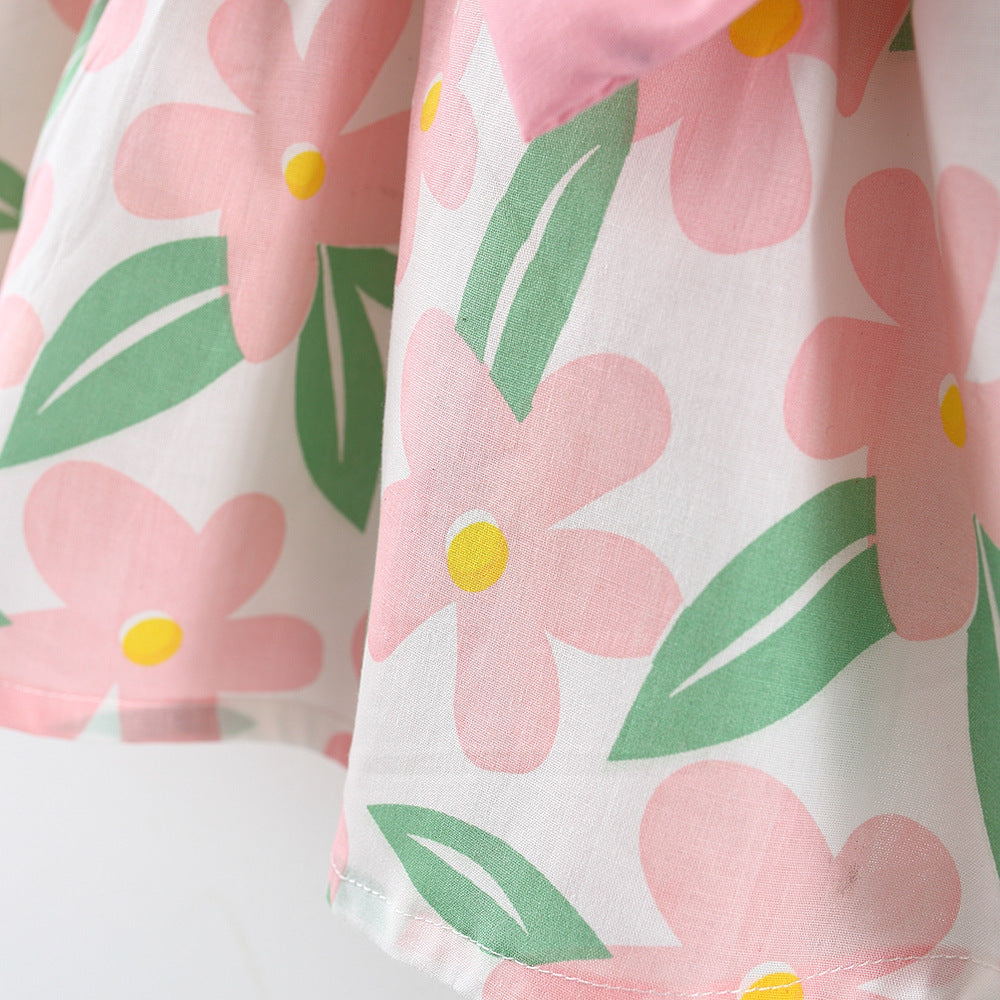 Girls Floral Vacation Dress Girl Party Dress