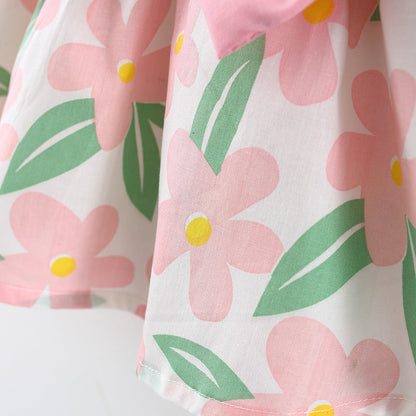 Girls Floral Vacation Dress Girl Party Dress