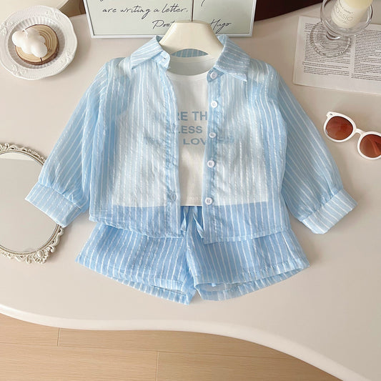 Girls School Daily Outfit Girls Summer Holiday Outfit Three-piece Set