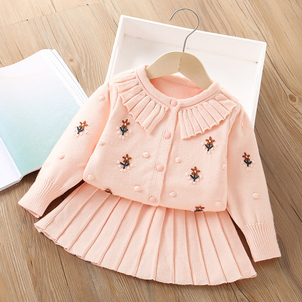 Girls Elegant Comfortable Outfit Girls Back to School Outfit Two-piece Set