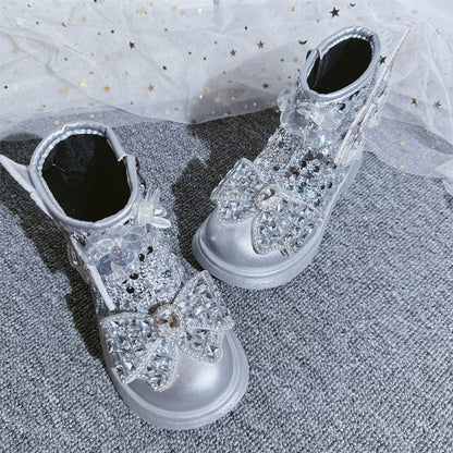 Autumn Girls' New Rhinestone Princess Boots