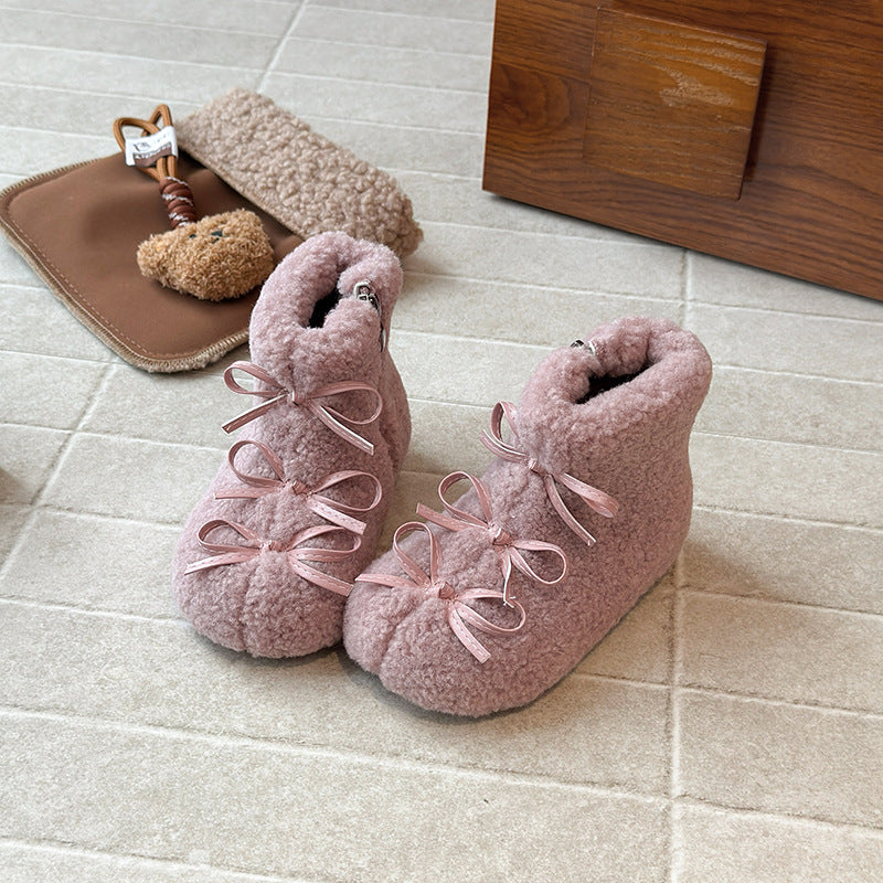 Girls Winter Cute Bows Snow Boots