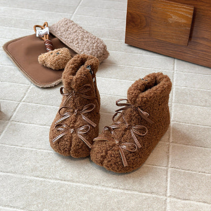 Girls Winter Cute Bows Snow Boots