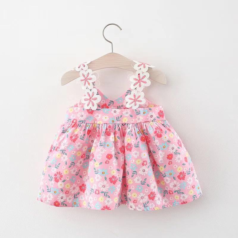 Girls Elegant Floral Dress Girls Summer Holiday Dress