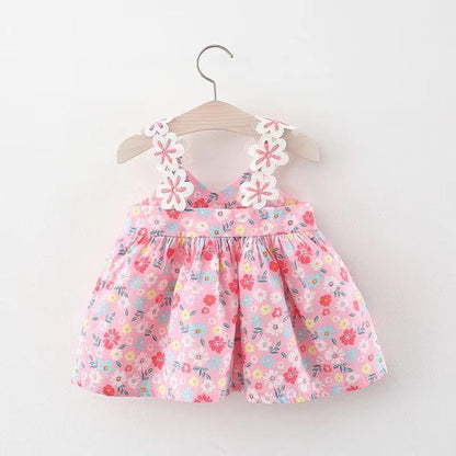 Girls Elegant Floral Dress Girls Summer Holiday Dress