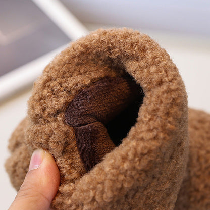 Girls' Winter Lamb Wool Warm Snow Boots