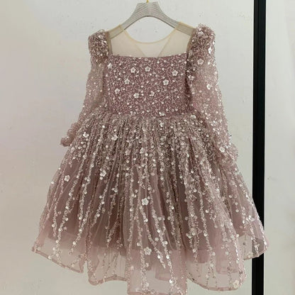 Cute Baby Girl Sequin Christmas Dress Toddler Birthday Pageant Princess Dress