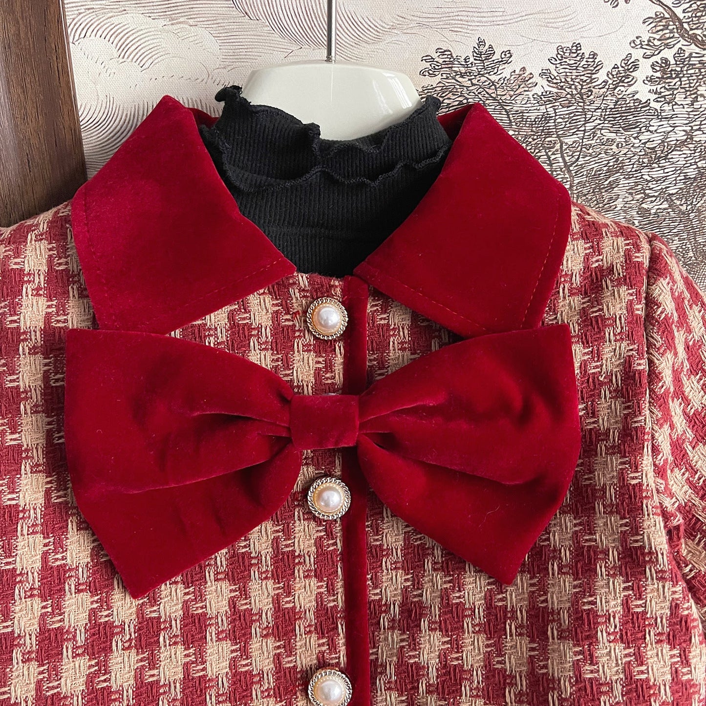 Girls Plaid Comfortable Outfit Girls Autumn School Outfit Two-piece Set
