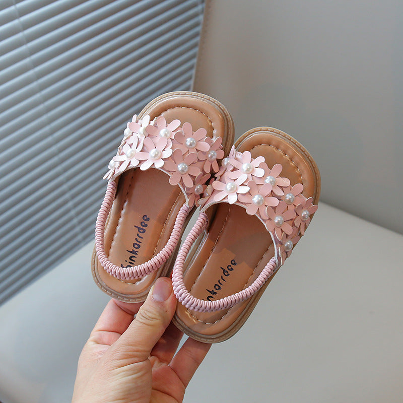 Girls New Summer Floral Soft-soled Sandals
