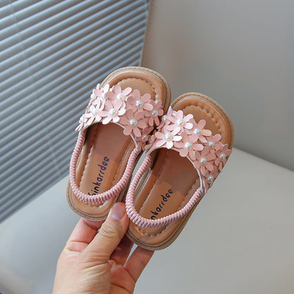 Girls New Summer Floral Soft-soled Sandals
