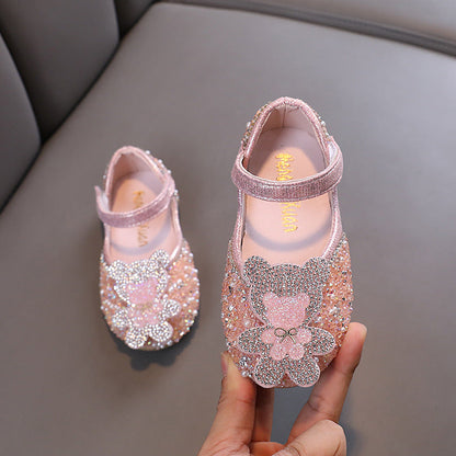 Baby Girls Sequins Bear Birthday Princess Dress Shoes