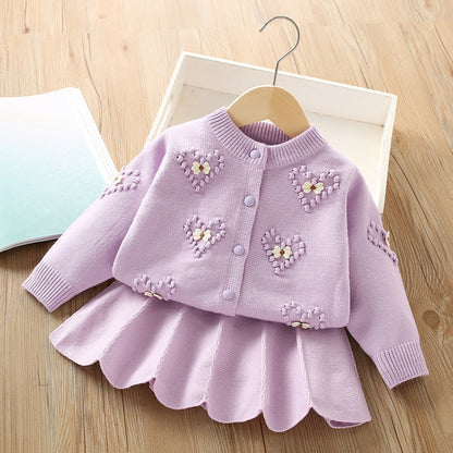 Girls Classic Outfit Girls Autumn School Outfit Two-Piece Set