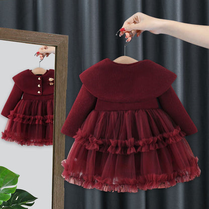 Girl's New Year Elegant Dress Girls Comfortable Dress Two-piece Set