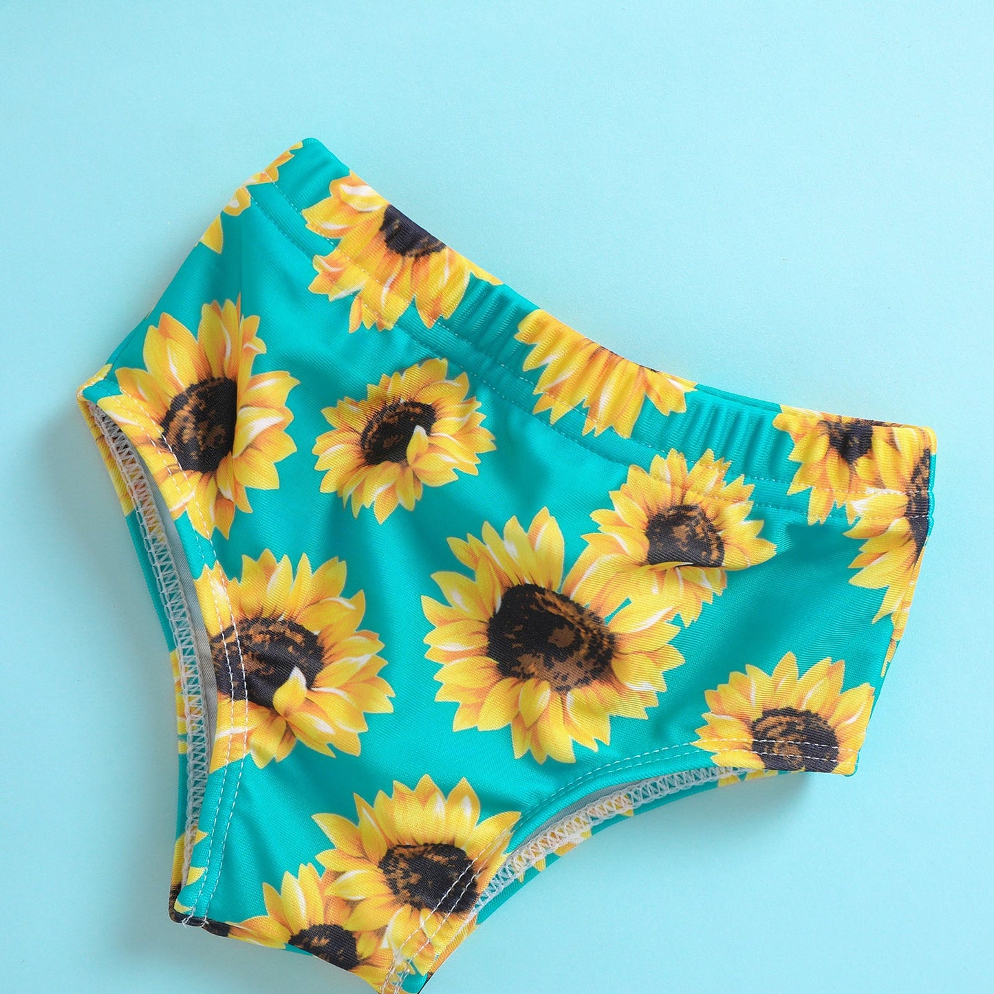 Baby Girls Sunflower Print Ruffled Swimsuit
