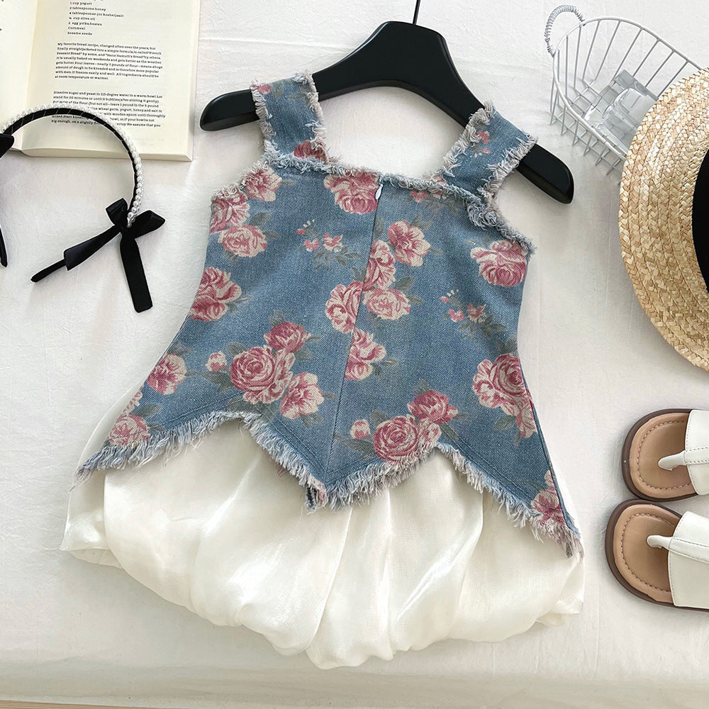 Girls Summer Vacation Outfit Girls Back to School Outfit Two-piece Set