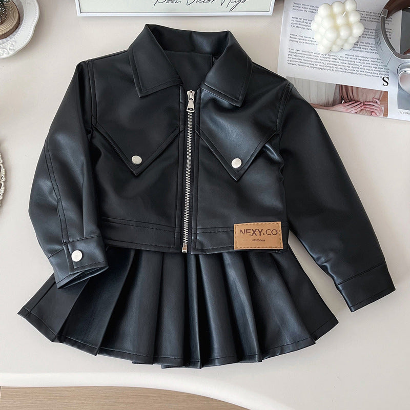 Girls Autumn Elegant Outfit Girls Fall School Outfit Two-piece Suit