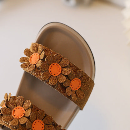 Girls New Summer Daisy Slippers