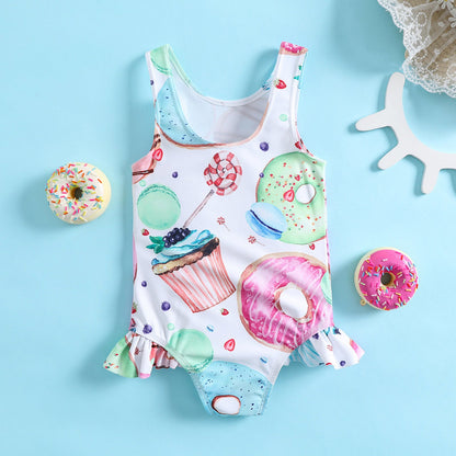 Summer Girls Swimwear Cute Print Baby Swimsuit