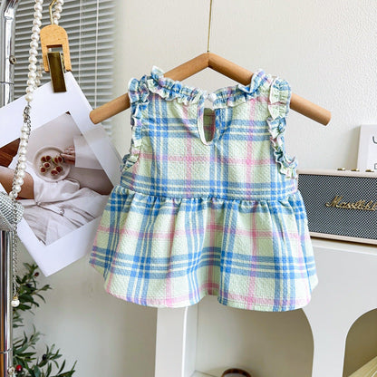 Girls Elegant School Outfit Girls Summer Vacation Outfit Two-piece Set