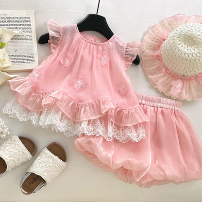 Girls Summer Vacation Outfit Girls Back to School Outfit Two-piece Set