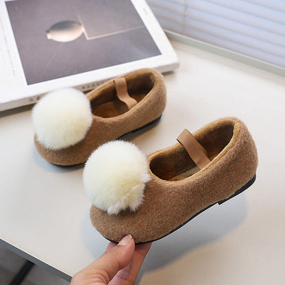 Girls' Winter Lamb Wool Cotton Shoes