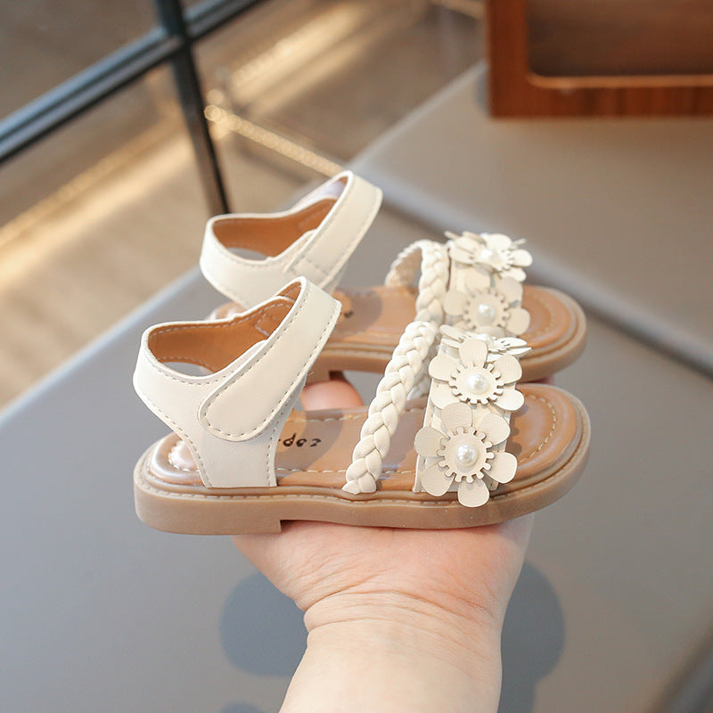 Girls' Summer Floral Princess Sandals