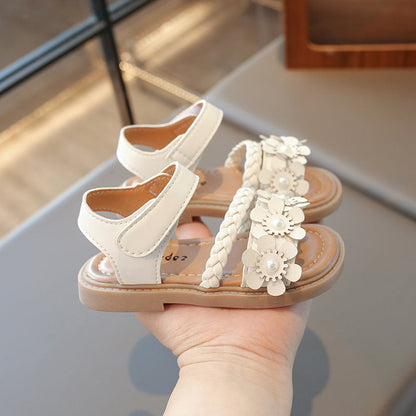 Girls' Summer Floral Princess Sandals