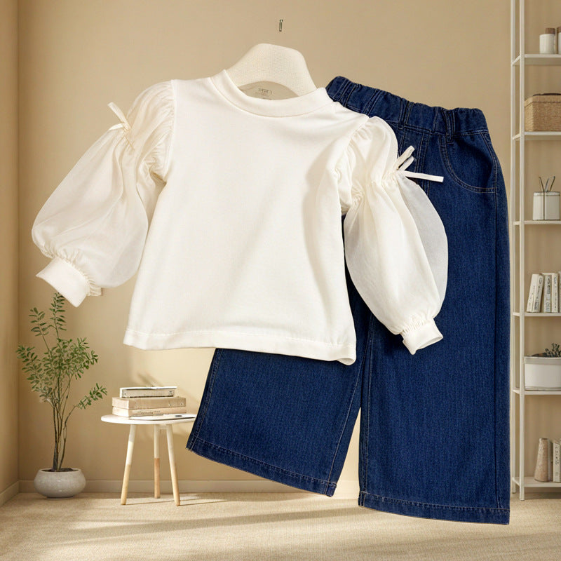 Girls Autumn Elegant Outfit Girls Fall School Outfit Three-piece Set