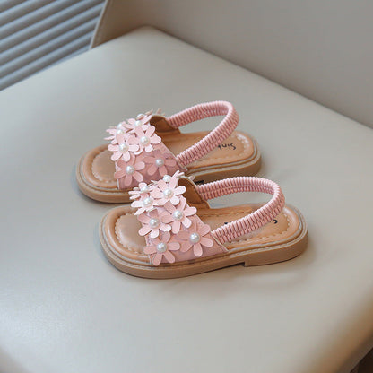 Girls New Summer Floral Soft-soled Sandals