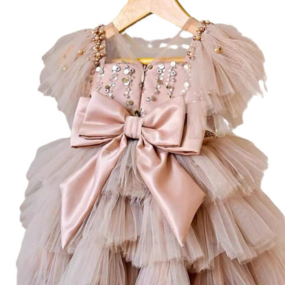Cute  Baby Girl  Sequins Puffy Dress Toddler Birthday Pageant  Princess Dress